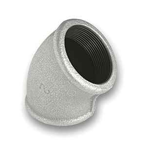 TSP&reg; 45&deg; Galvanised FxF Elbow Malleable Pipe Fitting