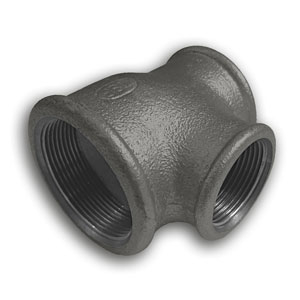 Black Reducing Run Tee Malleable Pipe Fitting