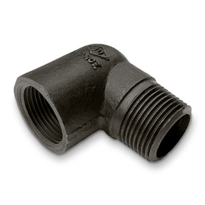 Intrinsic&reg; 90&deg; Mild Steel Black MxF Elbow EN10241