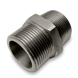 Intrinsic&reg; Mild Steel Black Hexagon Nipple EN10241