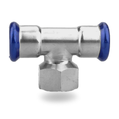 Press-Fit 316L Stainless Steel Tee with BSPP Female Thread
