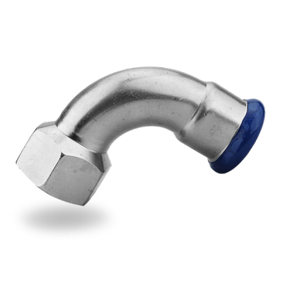 Press-Fit 316L Stainless Steel 90° Elbow Adapter with BSPT Female Thread