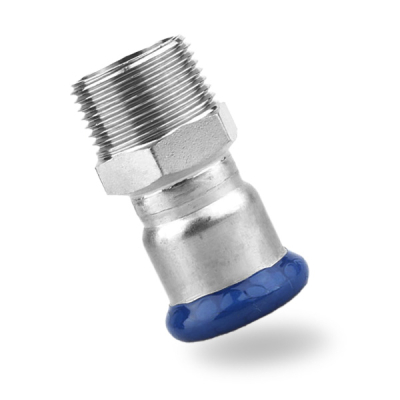 Press-Fit 316L Stainless Steel BSPT Male Adapter