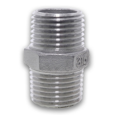 BSPT Hexagon Nipple 150lb 316 Stainless Steel