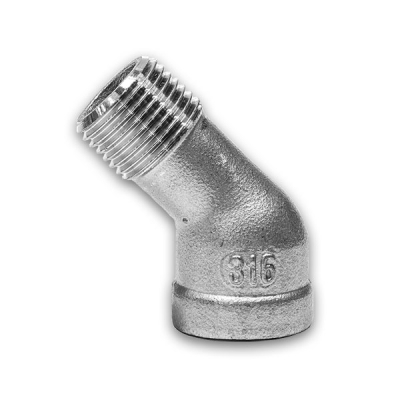 BSPT| BSPP 45&deg; MxF Elbow 150lb 316 Stainless Steel