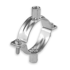 Unlined BZP Pipe Clip - Double Bossed